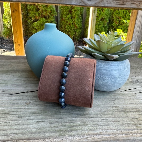 Grade A Genuine Dumortierite Bracelet 8mm Bead - Picture 2 of 5